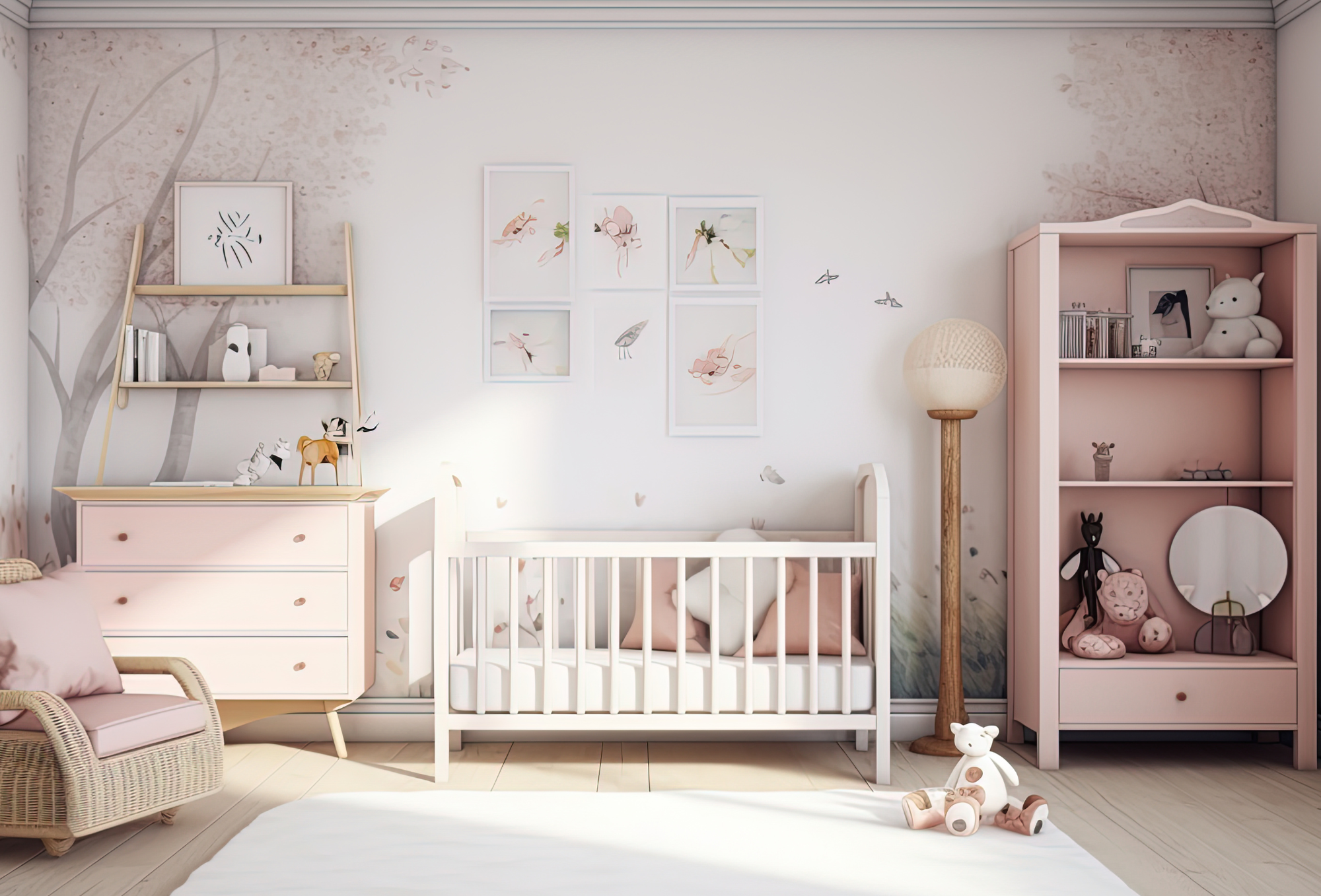 Pink themed nursery